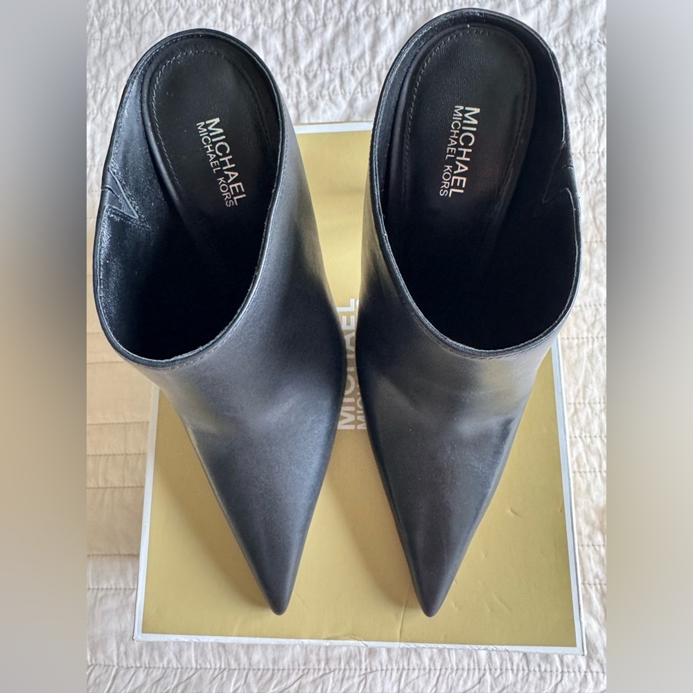 Michael Kors Black Leather Mules